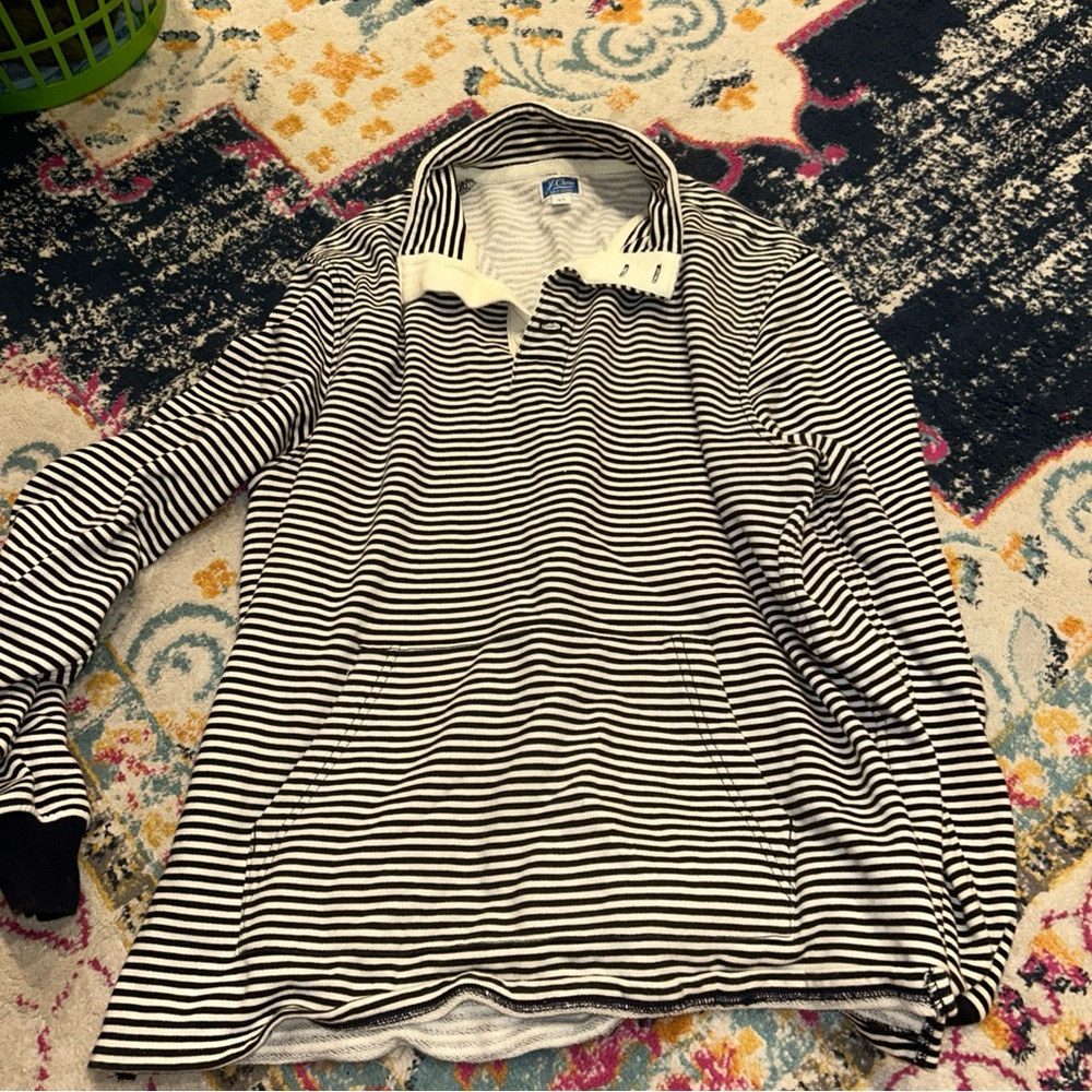 J. Crew Navy and White Striped Knit Pullover
